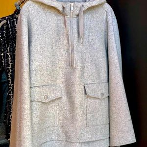 Double-faced wool hooded Pullover